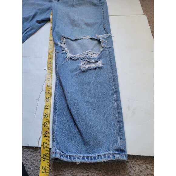 American Eagle Strigid Mom Ripped Jeans Size 14 Regular Fit Casual Bohemian - Picture 7 of 10